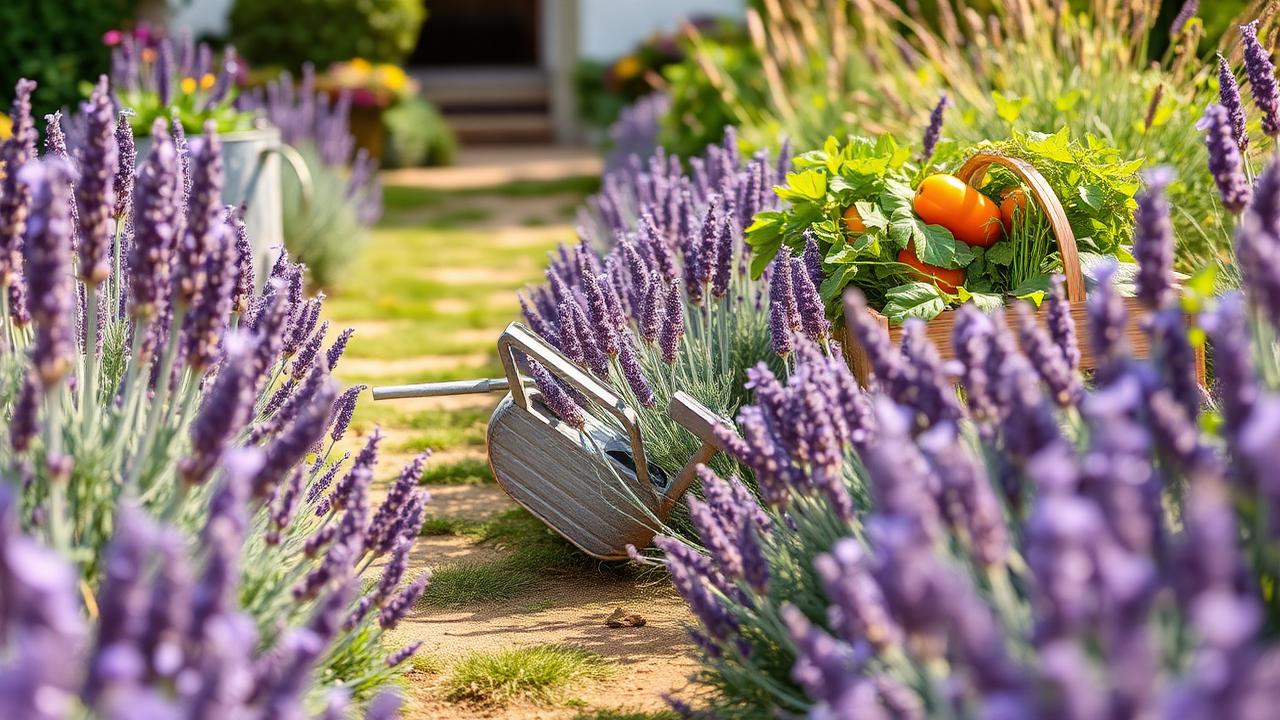 Timber raised beds planted with lettuce and herbs in a sunlit backyard garden